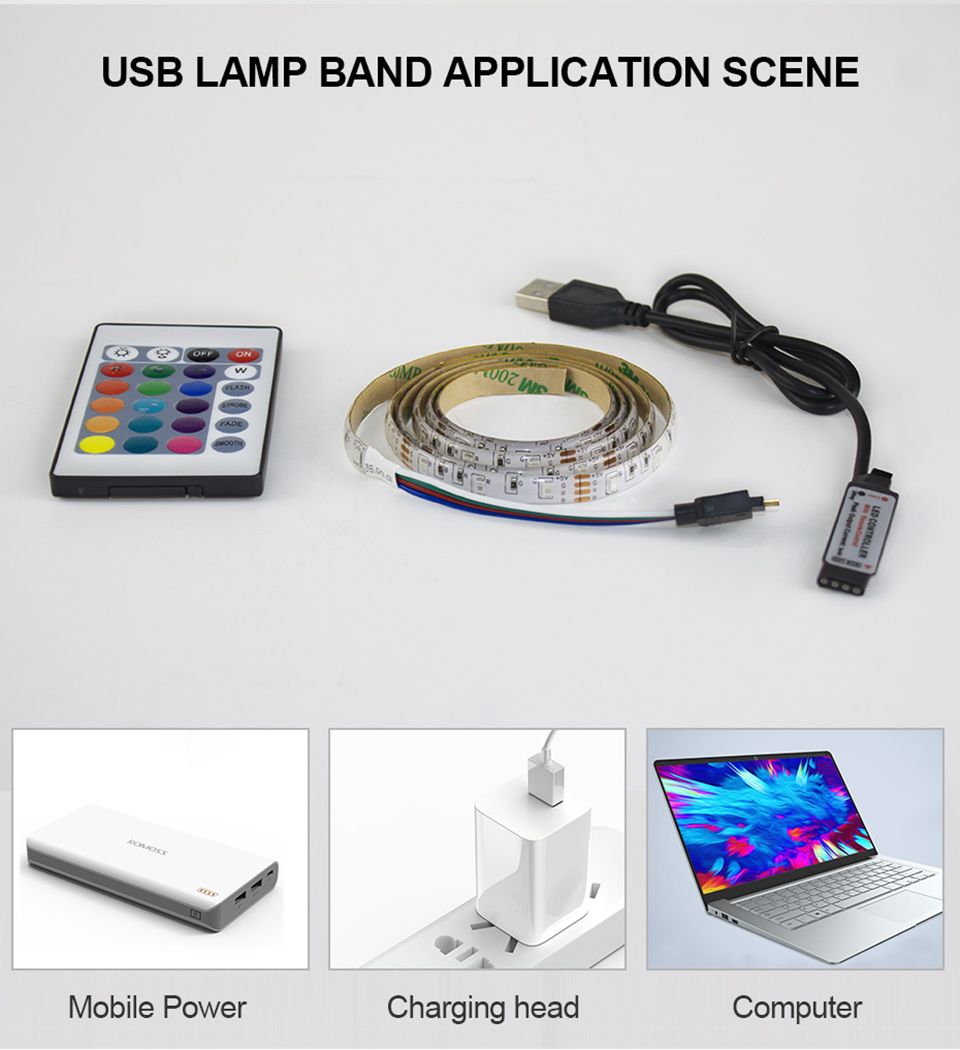 LED Strip RGB Waterproof USB 5V Ribbon Led Stripe RGB / White / Warm White  TV Backlight 1M 2M 3M 4M 5M SMD3528 Flexible Led Strip Lights From Tmacy,  $0.72